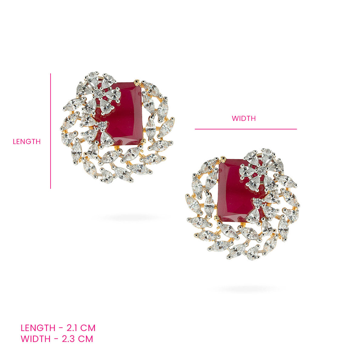 Radiance Leaf Cluster CZ Stud Earrings