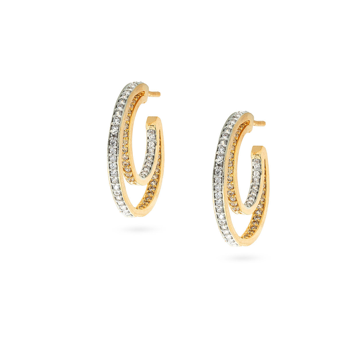 Golden Radiance Spiral Hoop Earrings