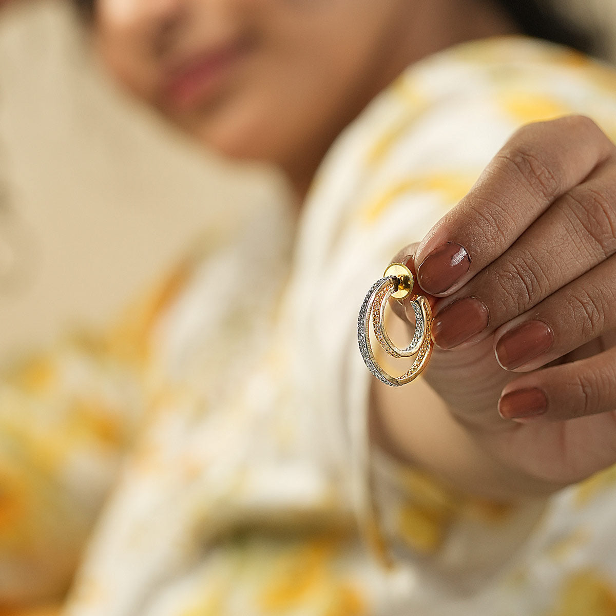 Golden Radiance Spiral Hoop Earrings