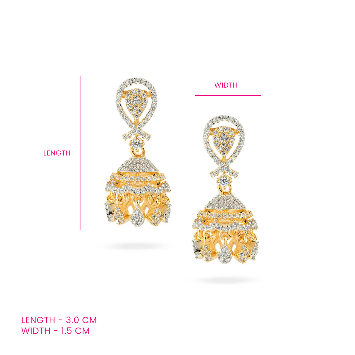 Golden Radiance CZ Jhumka Earrings