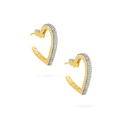 Golden Spark Heart Hoop Earrings