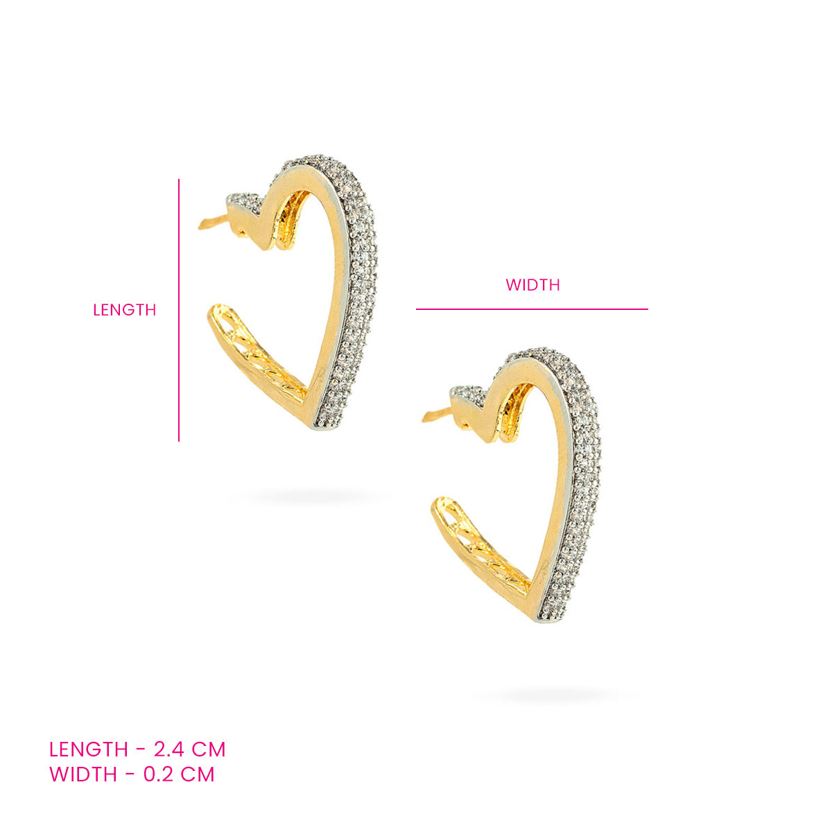 Golden Spark Heart Hoop Earrings