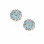 Aqua Blossom Floral Earrings