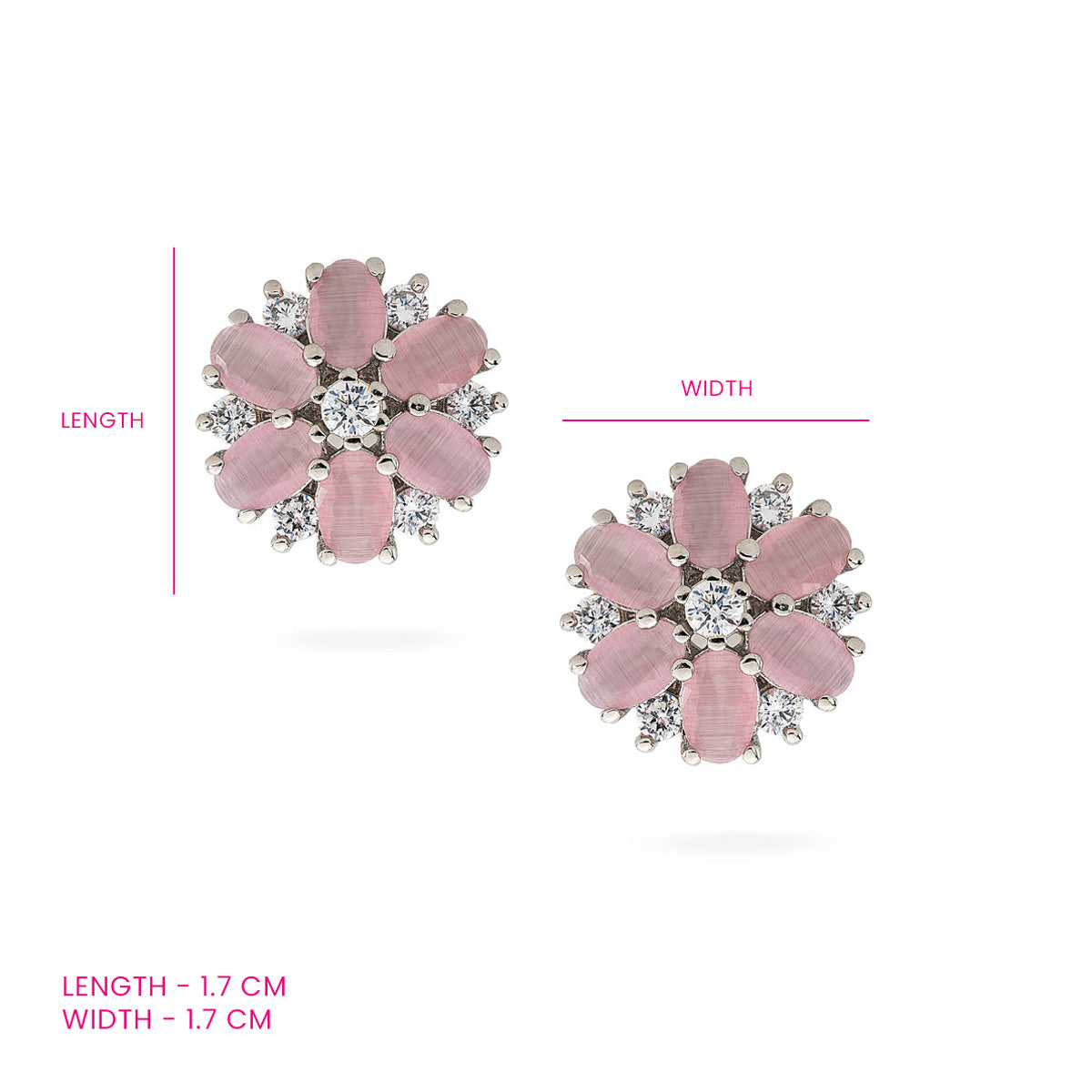 Blush Bloom Crystal Floral Earrings