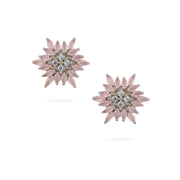 Rosy Radiance Crystal Stud Earrings