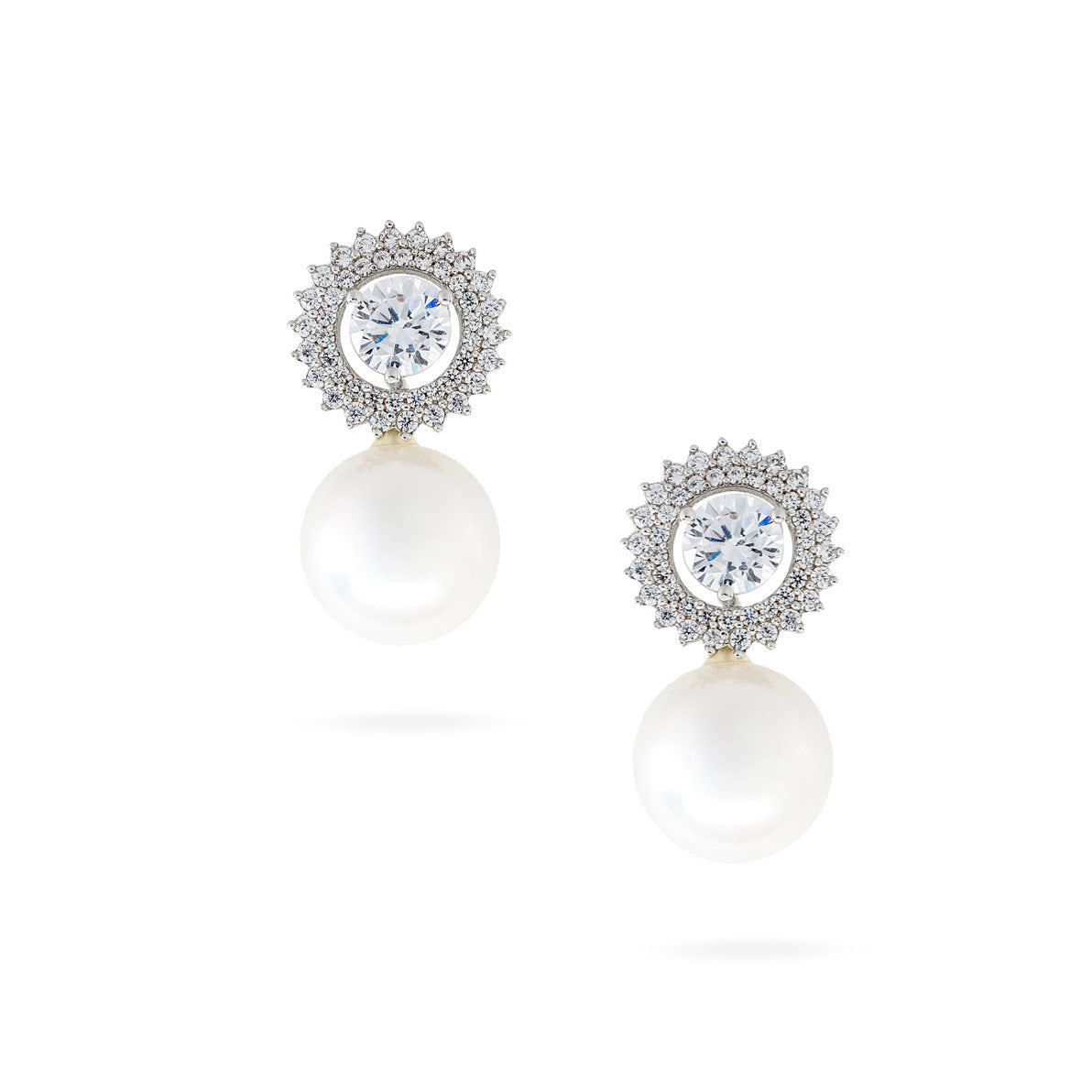 Radiant Pearl Halo Earrings