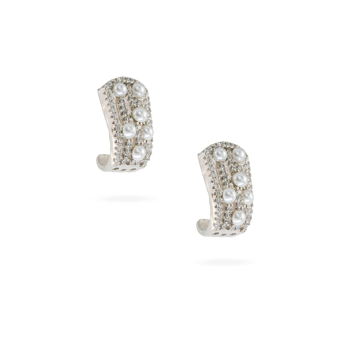 Elegance Pearl Studded Hoop Earrings