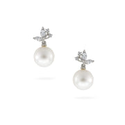 Floral Grace Pearl Drop Earrings