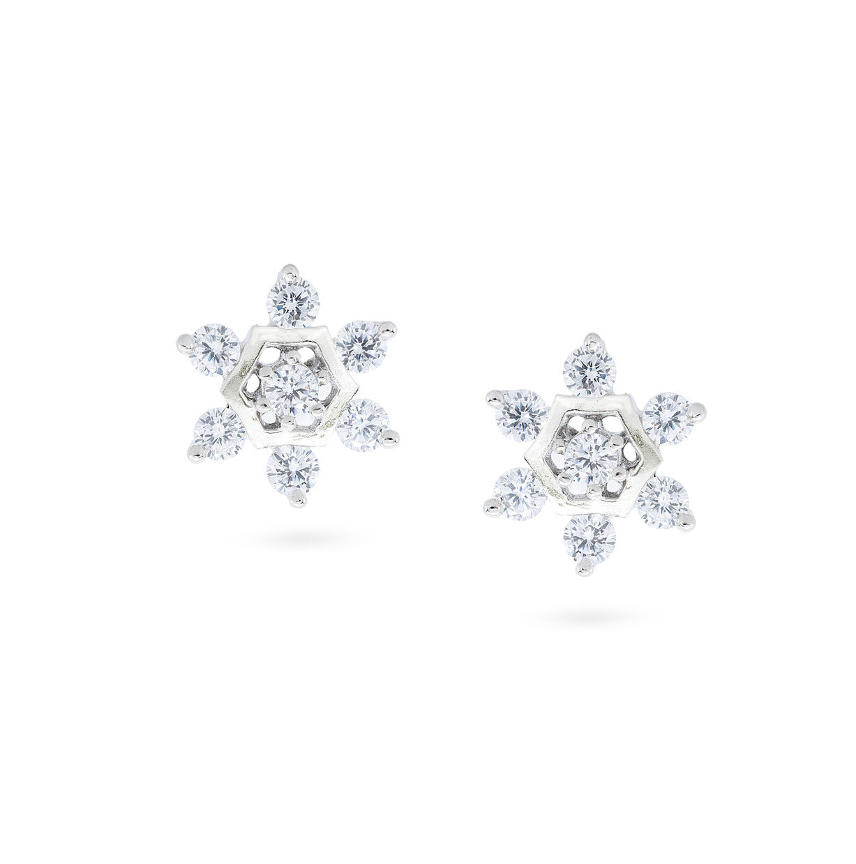 Crystal Hexa Bloom Studs