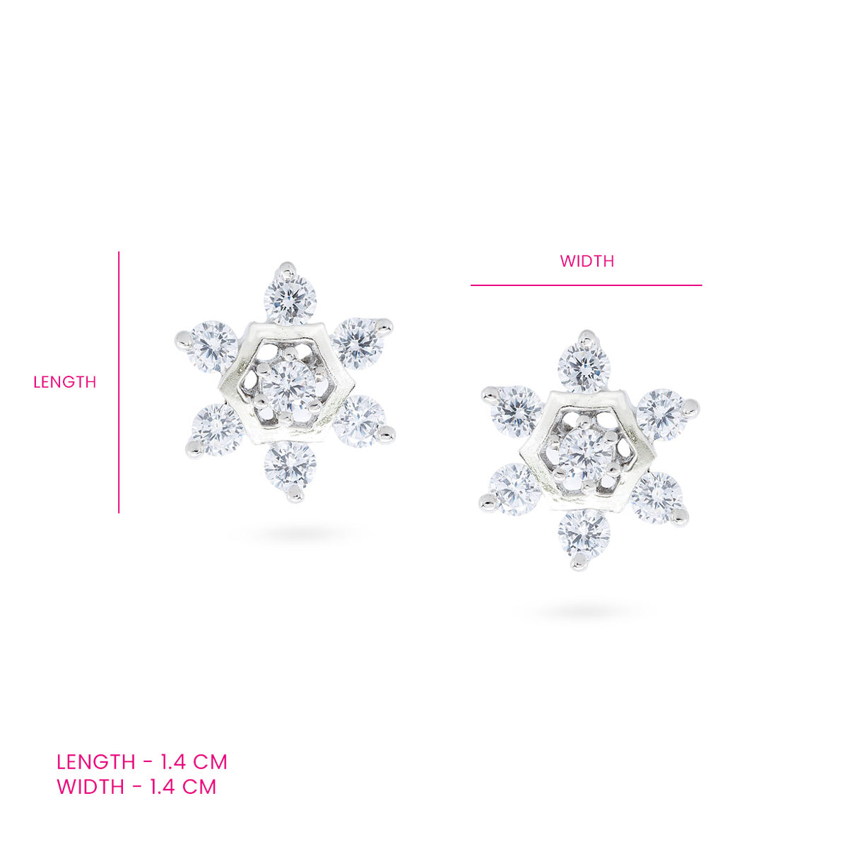 Crystal Hexa Bloom Studs