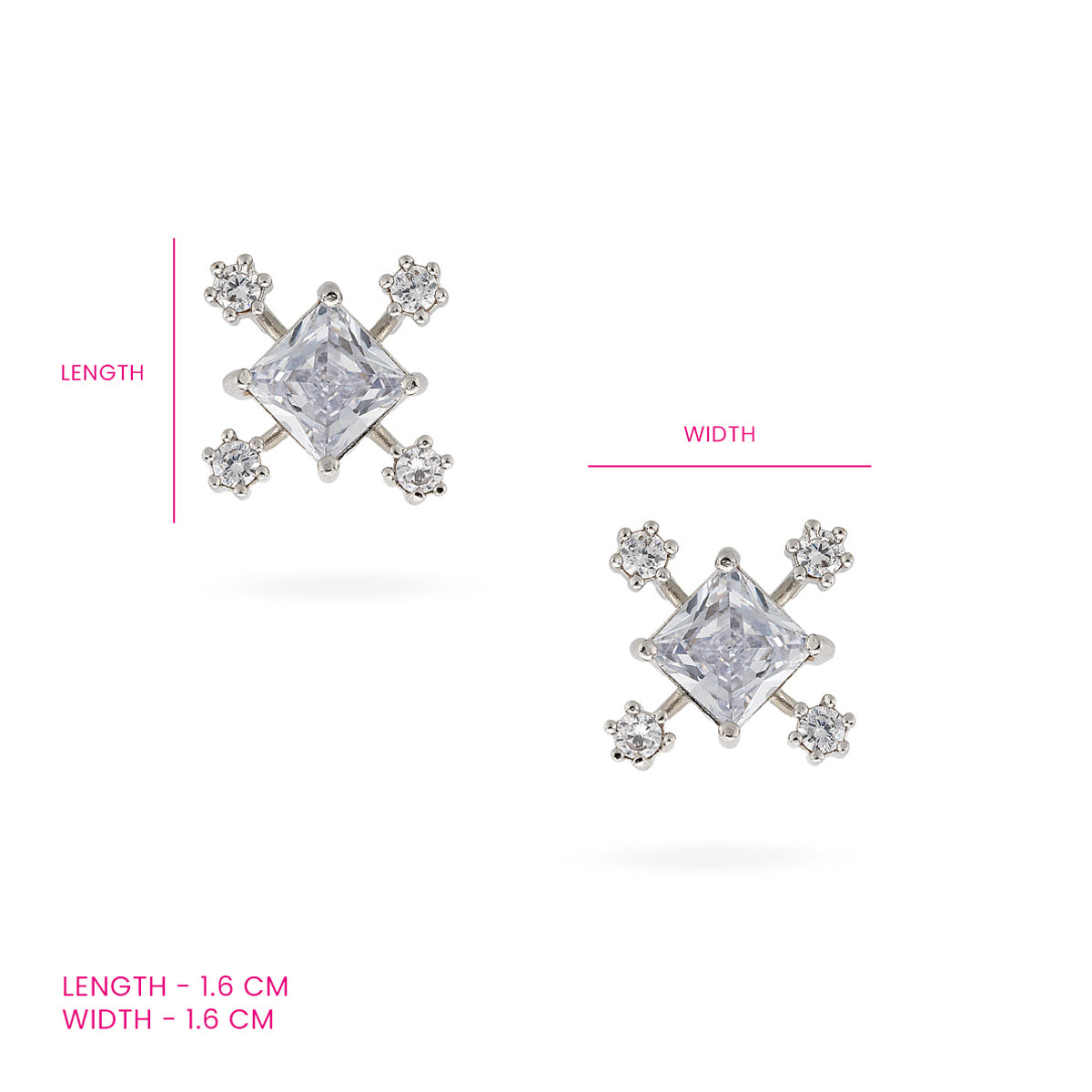 Celestial Radiance Princess-Cut Studs