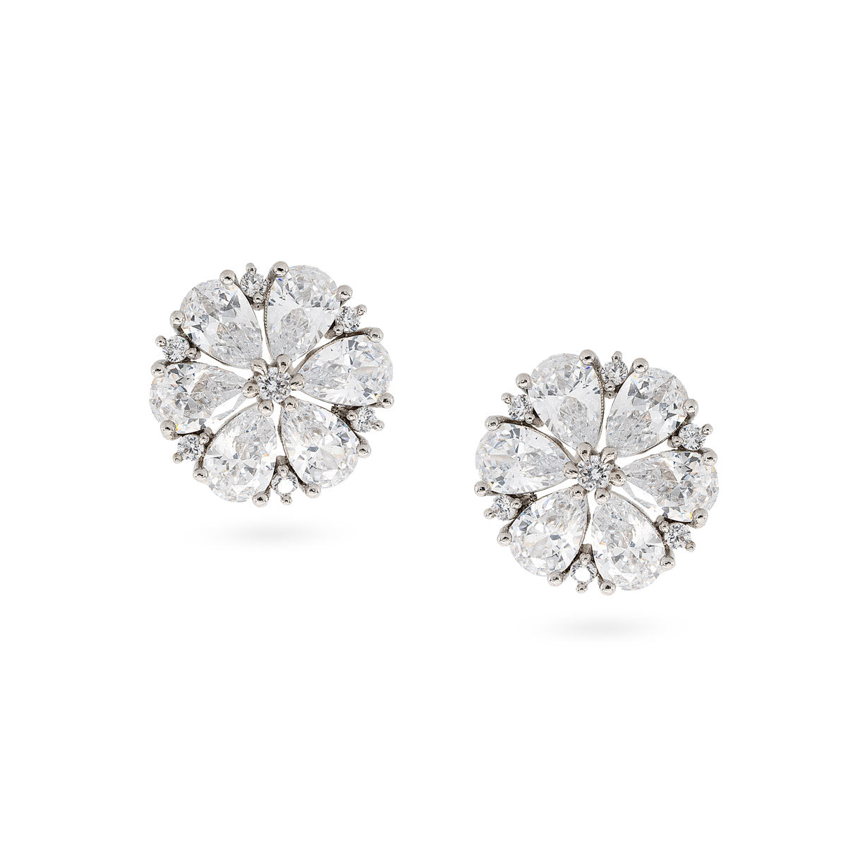 Petal Radiance Crystal Stud Earrings