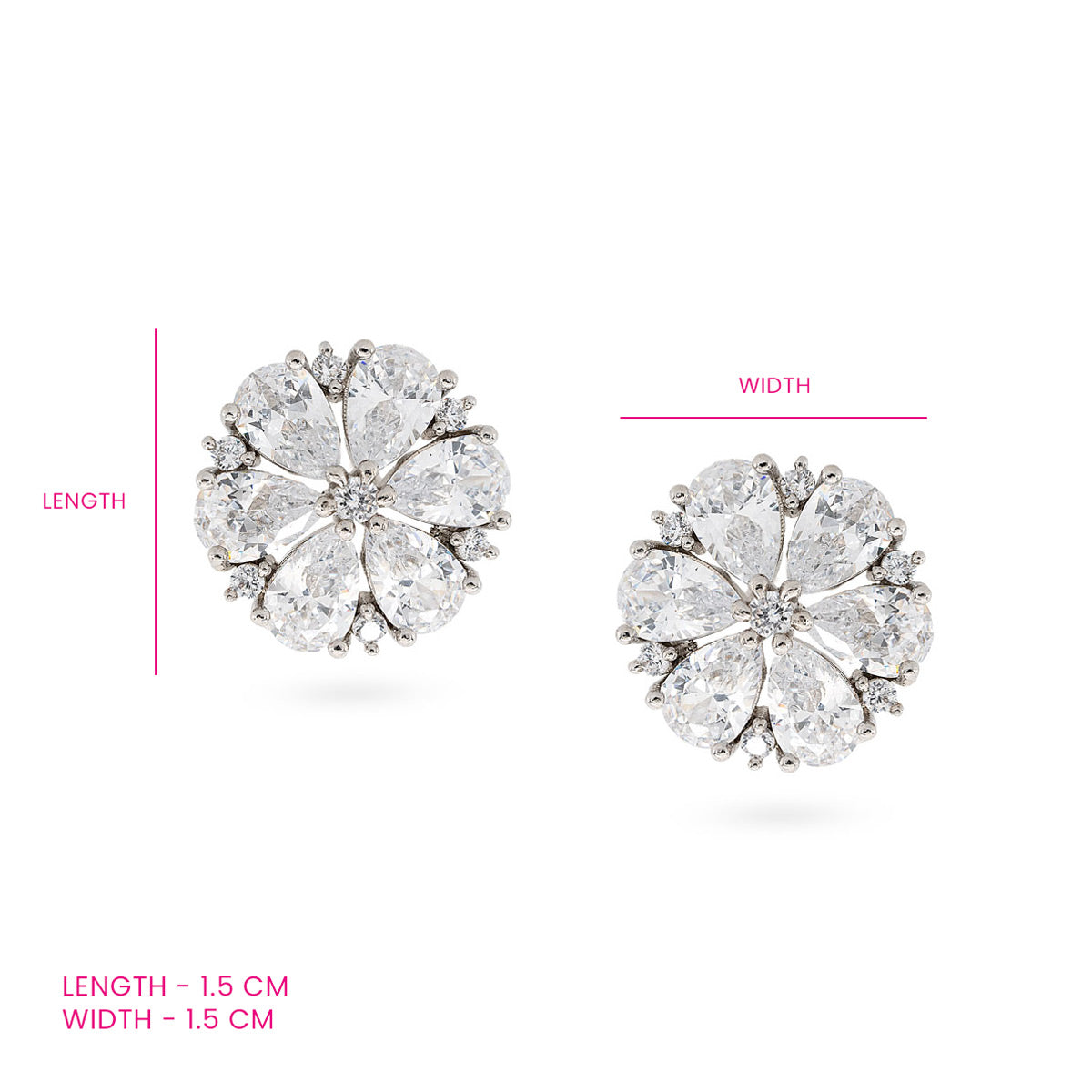 Petal Radiance Crystal Stud Earrings