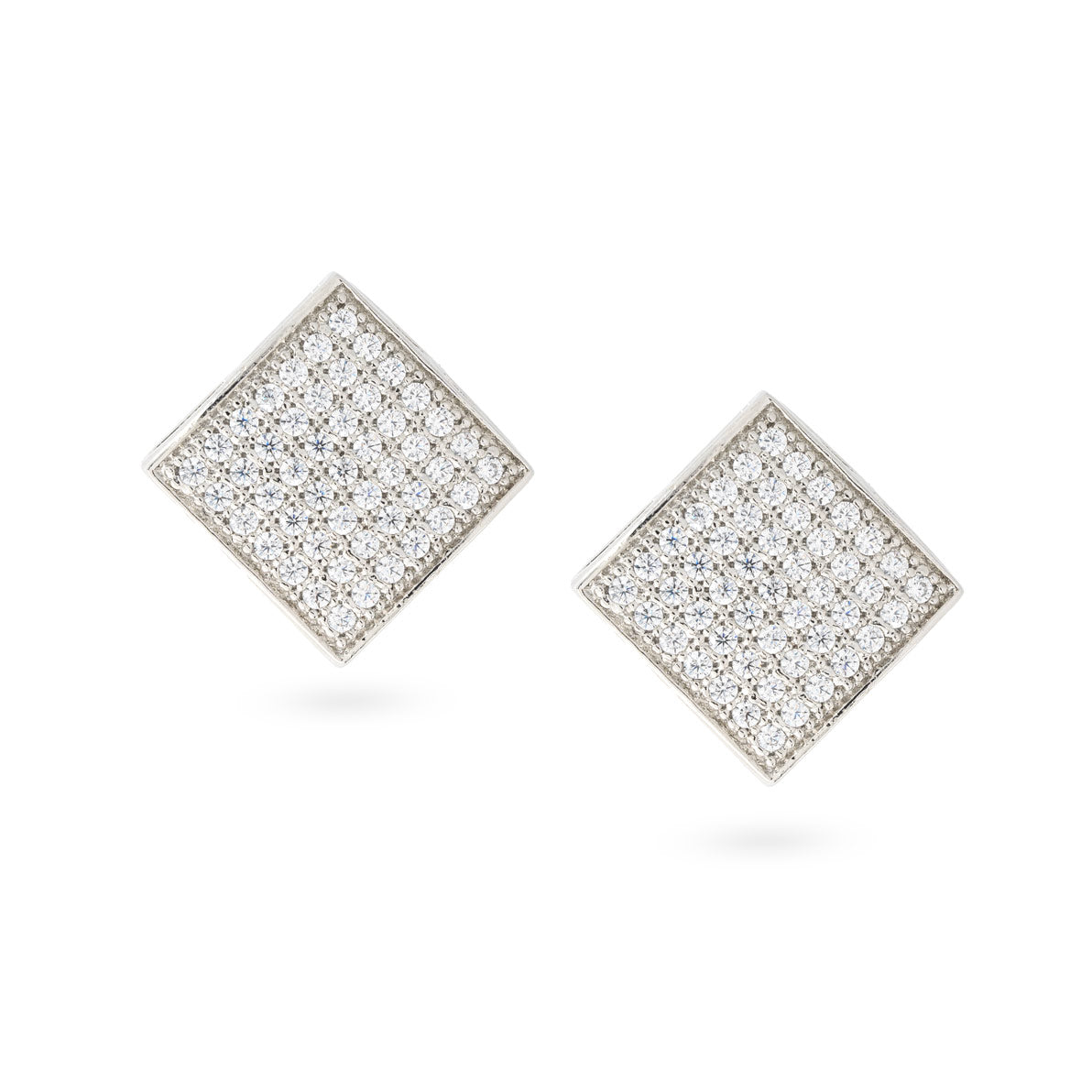 Glimmer Square CZ Stud Earrings